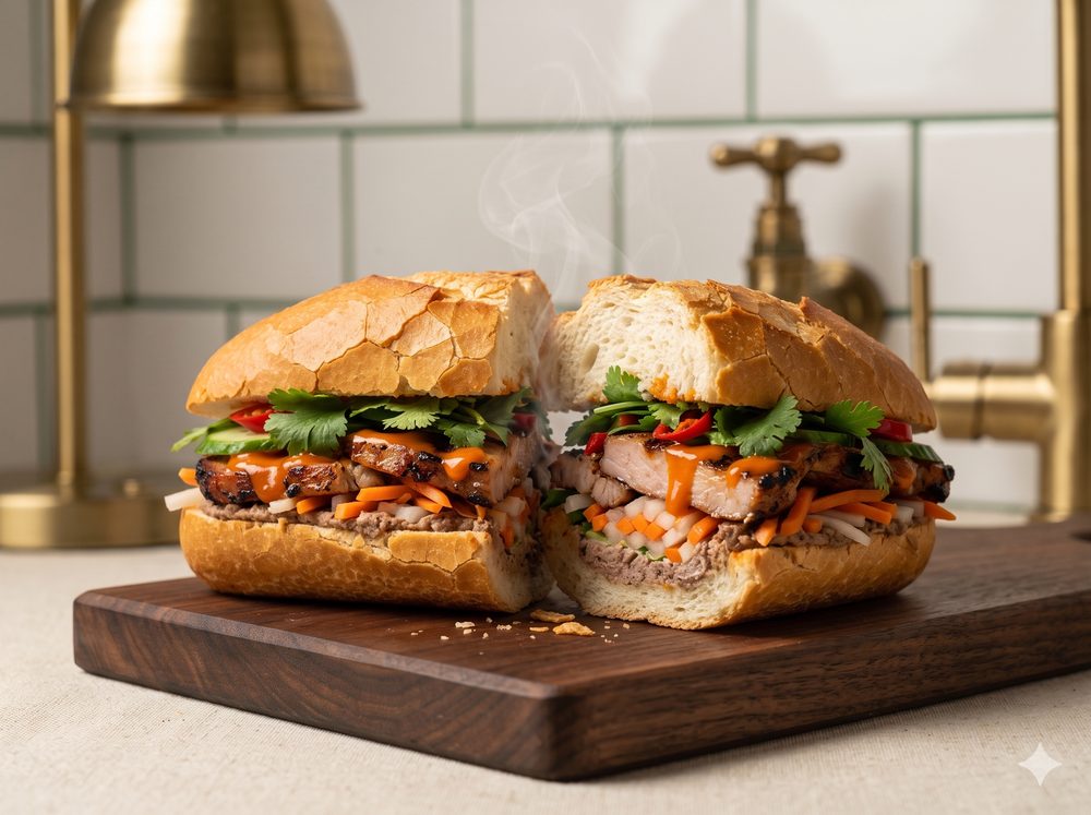 Bánh mì in a fire-baked baguette, coming soon