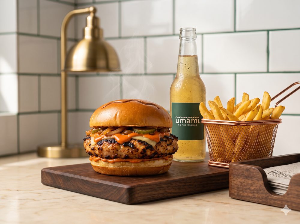 The Fire Combo: a burger, Truffle Cloud Fries and a drink