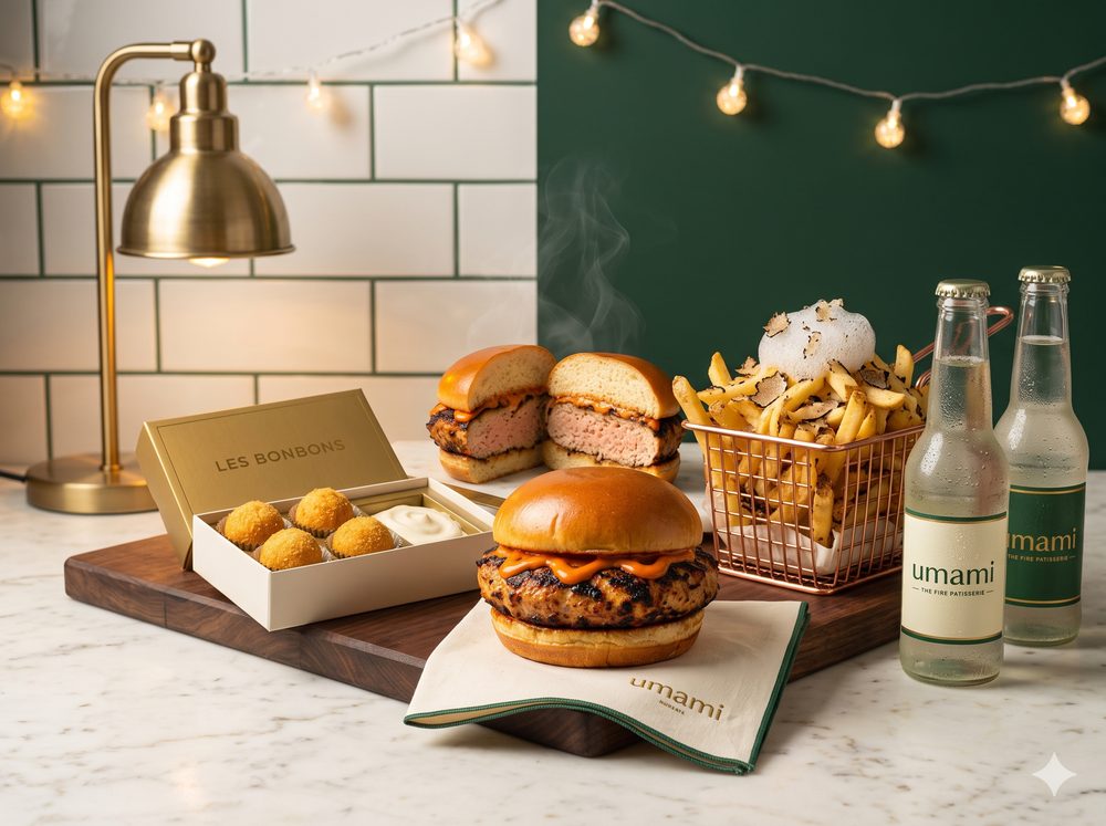 The Sharer combo for two: two burgers, fries, a bonbon box and two coolers