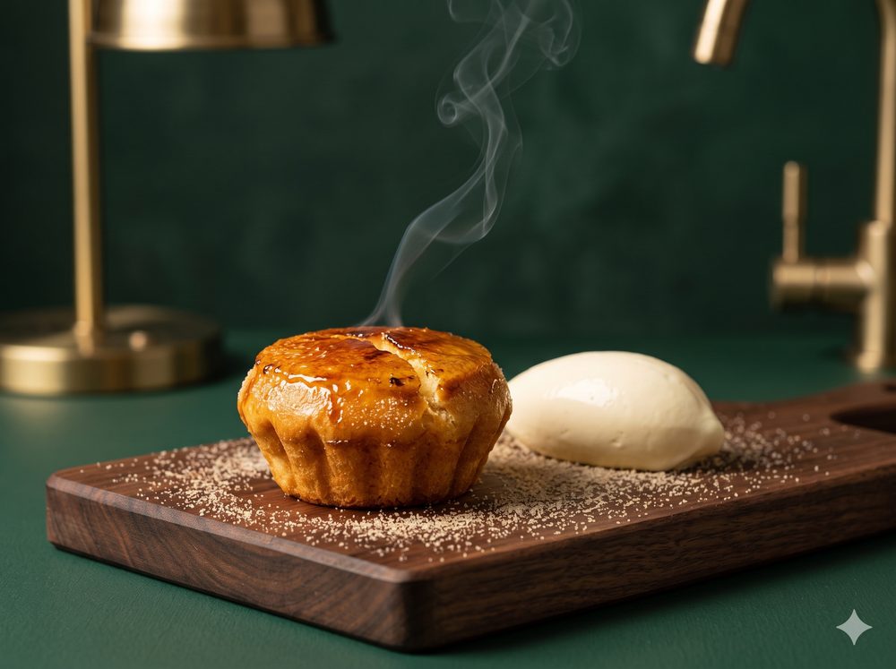 Brûlée Brioche with torched-sugar glass